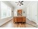 Bright home office featuring hardwood flooring and natural light at 815 Jetton St, Davidson, NC 28036