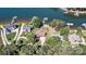 Aerial view of property showing proximity to the lake, boat docks, and neighboring homes at 9561 Island Point Rd, Sherrills Ford, NC 28673