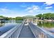 Lakeside covered dock featuring a charming gazebo with seating and picturesque water views at 9561 Island Point Rd, Sherrills Ford, NC 28673