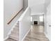 Bright living room with new flooring and a fireplace at 10606 Gallowgate Ln, Charlotte, NC 28213