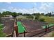 Recreational mini golf course with synthetic greens, landscaping, and perimeter fencing for community enjoyment at 108 Britt Ln, New London, NC 28127