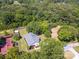 Aerial view of a well-maintained home surrounded by lush greenery and mature trees, offering a private setting at 1111 Unionville Church Rd, Monroe, NC 28110