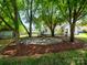 Backyard featuring a stone firepit and picnic table perfect for gathering at 1111 Unionville Church Rd, Monroe, NC 28110