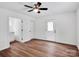 Bright bedroom with closet and access to attached bathroom and the back yard at 1111 Unionville Church Rd, Monroe, NC 28110