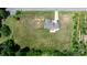 Aerial view of the home on a spacious lot with marked property lines at 125 Carter Ln, Statesville, NC 28625