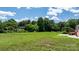 Lush backyard space with vibrant green grass, mature trees, and a peaceful outdoor setting at 125 Carter Ln, Statesville, NC 28625