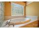 Bathroom with large tub with window and chrome hardware at 1295 Patterson St, China Grove, NC 28023