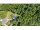 Aerial shot showing the home and its wooded location providing privacy at 1318 Candlewood Dr, Gastonia, NC 28052