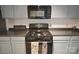 Kitchen features a black gas stove and stainless steel microwave at 1332 Waterlily Ln, Charlotte, NC 28262