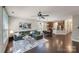 Inviting open living space combining a modern kitchen, dining area, and comfortable living room at 14512 Brotherly Ln, Charlotte, NC 28278