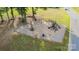 Aerial shot of a neighborhood playground, providing a fun and safe area for children at 197 Devon Forest Dr, Mooresville, NC 28115