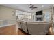 Inviting living room with hardwood floors, fireplace and seamless transition into kitchen and dining at 335 Wintergreen Ct, Kings Mountain, NC 28086