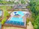 A stunning aerial shot of the community pool and clubhouse, perfect for recreation at 640 Mackenzie Falls Dr, Fort Mill, SC 29715
