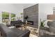 Elegant living room with a modern fireplace, stylish decor, and inviting furniture at 6824 Cortez Trl, Charlotte, NC 28227