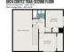 Blueprint for the second floor including the stairs, hall, two bedrooms, and one bathroom at 6824 Cortez Trl, Charlotte, NC 28227