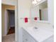 Updated bathroom with white vanity, and wainscoting at 723 Rabun Ln, Rock Hill, SC 29730