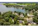Stunning aerial view showcasing waterfront homes and lush greenery with deeded boat slip access at 8024 Bradford Ln, Denver, NC 28037