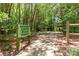 Entrance to Governor's Landing Private Property with a paved path surrounded by lush greenery at 8024 Bradford Ln, Denver, NC 28037