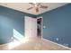 Spare bedroom with neutral walls, closet, and ceiling fan at 9315 Pebble Creek Way, Charlotte, NC 28269