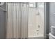 Bathroom featuring white shower curtain and shower stall at 10401 Royal Winchester Dr, Charlotte, NC 28277