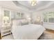 Bright, serene bedroom with tray ceilings, shuttered windows, and plush bedding for a relaxing retreat at 1300 Rutledge Ave, Charlotte, NC 28211