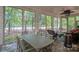 A screened porch with furniture and views of trees at 154 Patterson'S Bridge None, New London, NC 28127