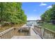 Beautiful view from a private dock onto the lake at 188 Stonemarker Rd, Mooresville, NC 28117