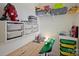 Efficient office space featuring a wooden desk, organizers, and shelving for storage, offering a functional and tidy workspace at 2025 Sweet Magnolia Ln, Clover, SC 29710