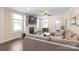 Spacious living room features a large sectional sofa, fireplace, and plenty of natural light at 219 Lee St, Fort Mill, SC 29715