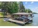 Modern boat dock with ample storage and direct access to the water, perfect for boating enthusiasts at 230 Shady Cove Rd, Troutman, NC 28166