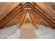 Attic featuring insulation, a truss roof and plywood flooring at 230 Shag Bark Ln, Salisbury, NC 28146