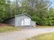 Large outbuilding with a garage door, ideal for storage or a workshop space at 230 Shag Bark Ln, Salisbury, NC 28146