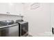 Functional laundry room with modern appliances, clean white cabinets, and ample space at 242 Delview Dr, Cherryville, NC 28021