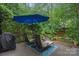 Relaxing deck area with outdoor seating, a grill, and views of the landscaped backyard at 3524 Rhett Butler Pl, Charlotte, NC 28270
