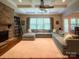 Spacious living room with stone fireplace and a large sectional sofa at 4006 Tremont Dr, Indian Trail, NC 28079