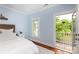 An inviting balcony features a scenic view of pond and lush greenery at 4516 Night Heron Ln, Charlotte, NC 28211