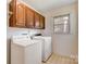 Functional laundry room with overhead cabinets and washer and dryer hookups at 5108 Tedorill Ln, Charlotte, NC 28226
