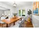 Elegant dining room featuring hardwood floors, modern lighting, and seamless flow to the living area at 5162 Lincrest Pl, Charlotte, NC 28211