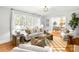 Bright living room featuring hardwood floors, neutral walls, and a seamless flow to other areas at 5162 Lincrest Pl, Charlotte, NC 28211