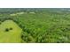 Aerial shot of a lush green field adjacent to a dense forest, showcasing the property's natural and private setting at 9161 Paul Payne Store Rd, Stony Point, NC 28678