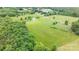 Aerial view showcasing a large lot with open green space, trees, and a house with a long driveway at 9161 Paul Payne Store Rd, Stony Point, NC 28678