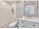 Bathroom featuring a modern vanity with white cabinets and a walk-in shower at 983 Willowbrook Ave, Rock Hill, SC 29730