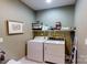 Functional laundry room with washer, dryer, and storage space at 1061 Nw 14Th Avenue Nw Dr, Hickory, NC 28601