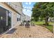 Relaxing back patio with a fire pit, chairs, a sliding door, and views of the well-maintained backyard at 2042 Newport Dr, Fort Mill, SC 29707