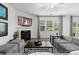 Bright living room with a fireplace, large windows, and comfortable seating, perfect for relaxation and entertaining guests at 2042 Newport Dr, Fort Mill, SC 29707