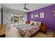 Bedroom with a sliding glass door to the backyard patio at 2121 Valencia Ter, Charlotte, NC 28226