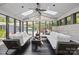 Bright living room with skylights and access to the pool and backyard at 2121 Valencia Ter, Charlotte, NC 28226