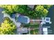 Aerial shot of a property with a private boat dock and waterfront access at 24264 Strand Dr, Albemarle, NC 28001