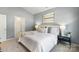 Serene bedroom featuring soft, neutral bedding, side tables, and an ensuite bathroom at 3019 Sassafras Trl, Gastonia, NC 28056