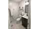 Tastefully updated bathroom featuring a modern vanity, stylish fixtures, and hexagon tiled floors at 3116 Pilgrim Rd, Chester, SC 29706
